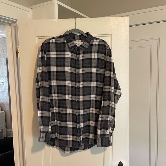 Modern Amusement Men's L Gray/Black Plaid Flannel - Picture 1 of 4